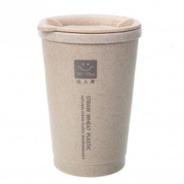 280ML Double-wall Insulation Wheat Straw Cup Fashion Protable Travel Mug Spill proof Cup Office Coffee Tea Water Cup #705