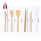 7pcs per set Japanese Wooden Cutlery Set Bamboo Straw Dinnerware Set With Cloth Bag Utensil Soup