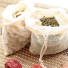 9Pcs Reusable Produce Fruit Vegetable Bags Cotton Mesh Storage Bags for Potato Onion Market bag Shopping Bag Home Kitchen Tool